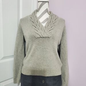 Ralph Lauren | Women's Cable Knit Neck Sweater - Gray